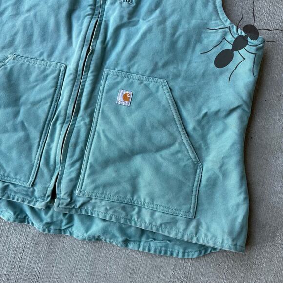 Vintage Y2K Carhartt WOMENS WV001 Light blue work wear vest - Picture 2 of 6